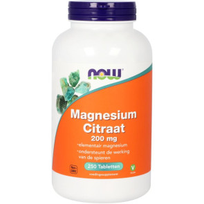 Magnesium citraat 200 mg van NOW : 250 tabletten