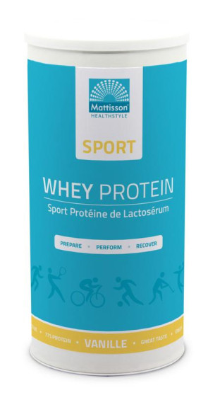 Sport Wei Proteïne poeder 78% - Vanille van Mattisson :450 gram