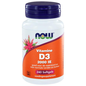 Vitamine D3 2000IE van NOW : 240 softgels