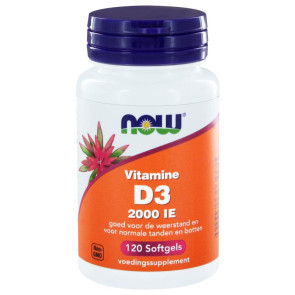 Vitamine D3 2000IE van NOW : 120 softgels