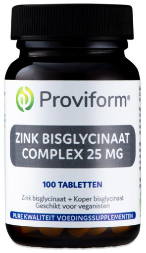 Zink bisglycinaat 25 mg complex van Proviform : 100 tabletten