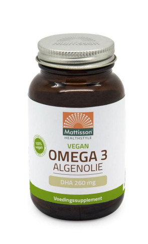 Vegan omega-3 algenolie DHA 260 mg van Mattisson :60 capsules