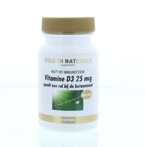 Vitamine D3 25 mcg van Golden Naturals (30 softgels)