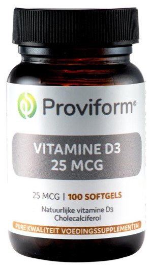 Vitamine D3 25 mcg van Proviform : 100 softgels