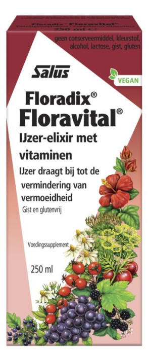 Floradix Floravital Glutenvrij IJzer elixer (250ml)